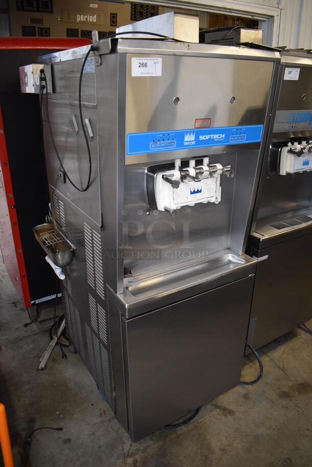 Taylor 8756-27 Stainless Steel Commercial Floor Style Water Cooled 2 Flavor w/ Twist Soft Serve Ice Cream Machine on Commercial Casters. 208/230 Volts, 1 Phase. 26x36x72 - Image 3 of 9