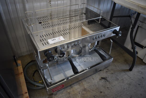 BRAND NEW! Estella Caffe ECEM2 Stainless Steel Commercial Countertop Two Group Automatic Espresso Machine w/ 2 Portafilters and 2 Steam Wands. 220-240 Volts, 1 Phase. 28x22x24. Tested and Working! - Image 6 of 8