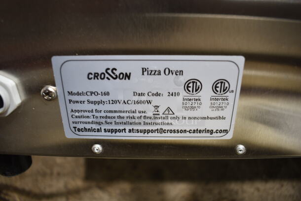 2024 Crosson CPO-160 Stainless Steel Commercial Countertop Electric Powered Pizza Oven w/ Cooking Stone. 120 Volts, 1 Phase. Tested and Working!
 - Image 5 of 5