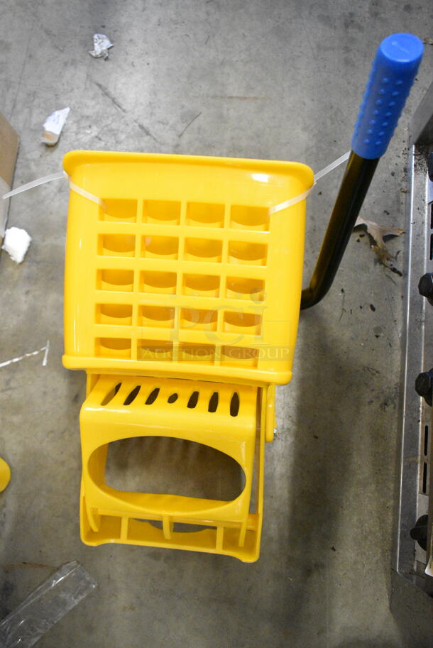 BRAND NEW SCRATCH AND DENT! Lavex Yellow Poly Mop Bucket w/ Casters - Image 3 of 8