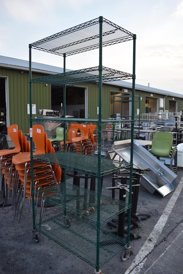 Metro Green Finish 6 Tier Wire Shelving Unit on Commercial Casters. BUYER MUST DISMANTLE. PCI CANNOT DISMANTLE FOR SHIPPING. PLEASE CONSIDER FREIGHT CHARGES. 42x21x92 - Image 1 of 4