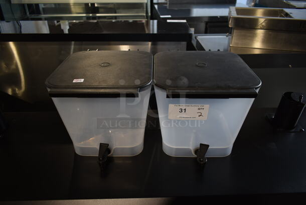 2 Clear Poly Beverage Holder Dispensers. 2 Times Your Bid!