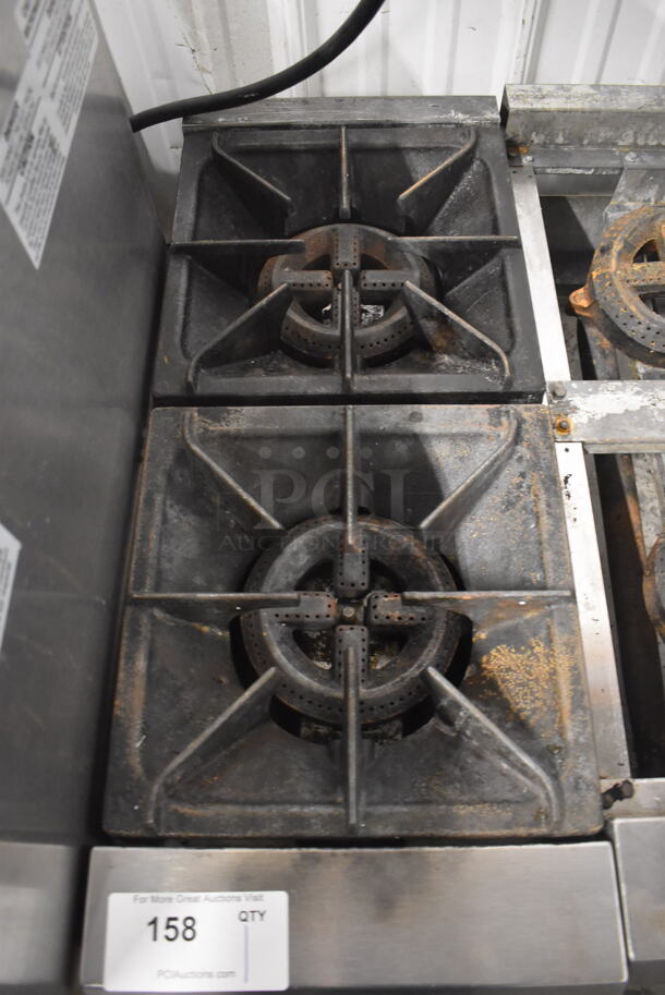 Qualite Stainless Steel Commercial Countertop Natural Gas Powered 2 Burner Range. 12x29x10 - Image 4 of 4
