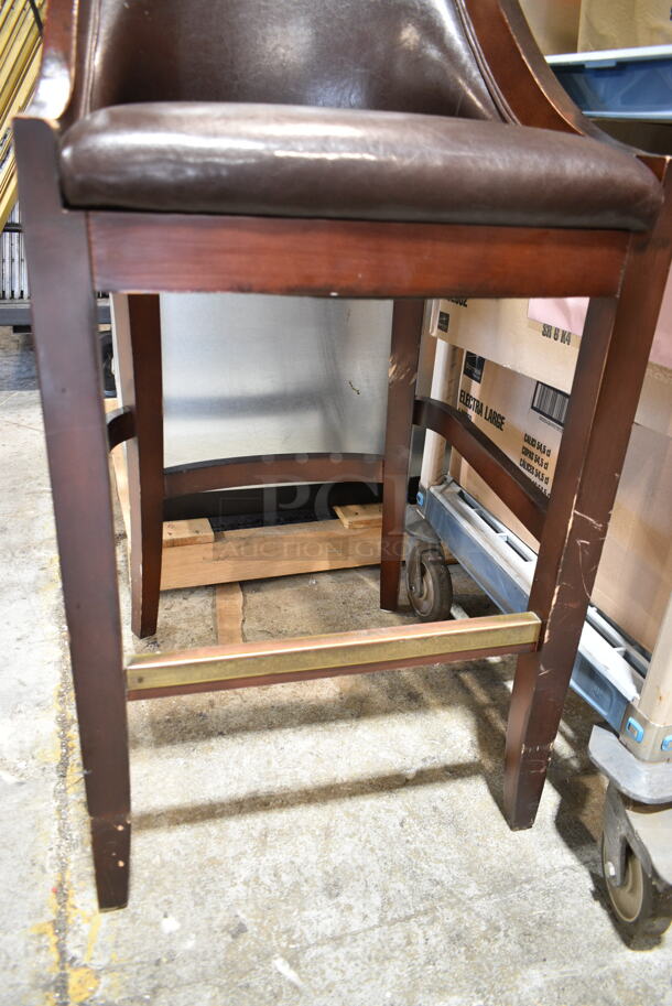 Brown Bar Height Chair.  - Image 3 of 5