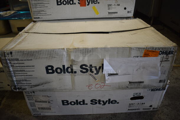BRAND NEW IN BOX! Kohler 5267-3-NA Stainless Steel Double Equal Drop In Sink. 33x20x9. Bays 14.5x15.5x9 - Image 6 of 6