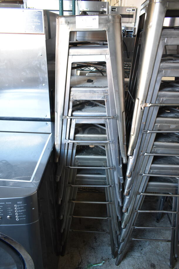 22 Gray Metal Tolix Style Bar Stools. 22 Times Your Bid! - Image 2 of 6