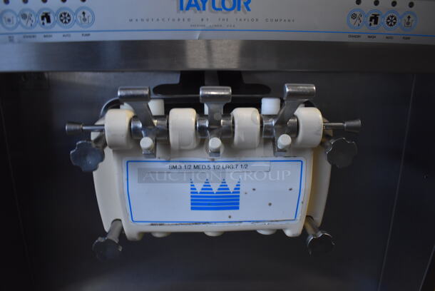 Taylor 8756-27 Stainless Steel Commercial Floor Style Water Cooled 2 Flavor w/ Twist Soft Serve Ice Cream Machine on Commercial Casters. 208/230 Volts, 1 Phase. 26x36x72 - Image 4 of 9