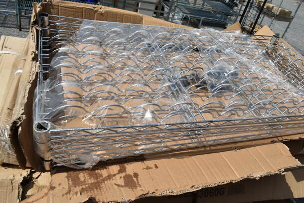Box of 4 BRAND NEW SCRATCH AND DENT! Regency 460ECWIN2448 24" x 48" 22-Bottle Chrome Wire Wine Shelf - Image 3 of 5