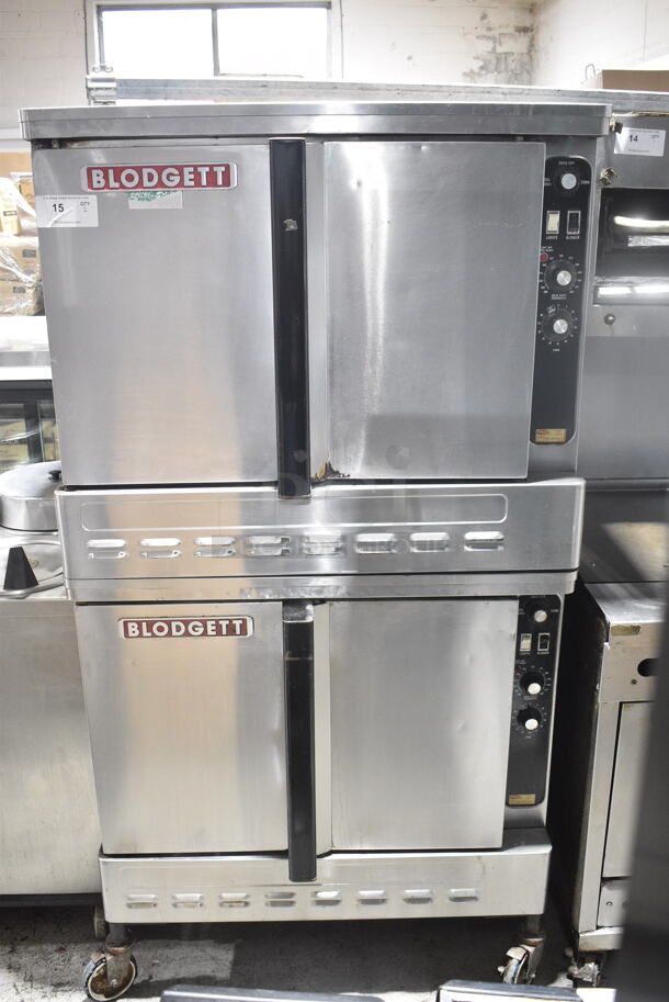 2 Blodgett Stainless Steel Commercial Natural Gas Powered Full Size Convection Oven w/ Solid Doors, Metal Oven Racks and Thermostatic Controls on Commercial Casters. 2 Times Your Bid! - Image 1 of 10