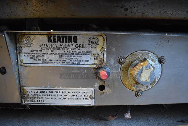 Keating 36BFLD MiraClean Stainless Steel Commercial Countertop Natural Gas Powered Chrome Top Flat Top Griddle w/ Thermostatic Controls. 80,000 BTU. 36x31x16 - Image 6 of 7