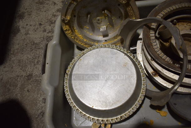 ALL ONE MONEY! Lot of Various Metal Pieces to Pie Press in Gray Poly Bus Bin - Image 3 of 3