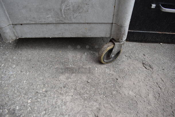 Gray Poly 3 Tier Cart on Commercial Casters. Missing Caster. - Image 2 of 2
