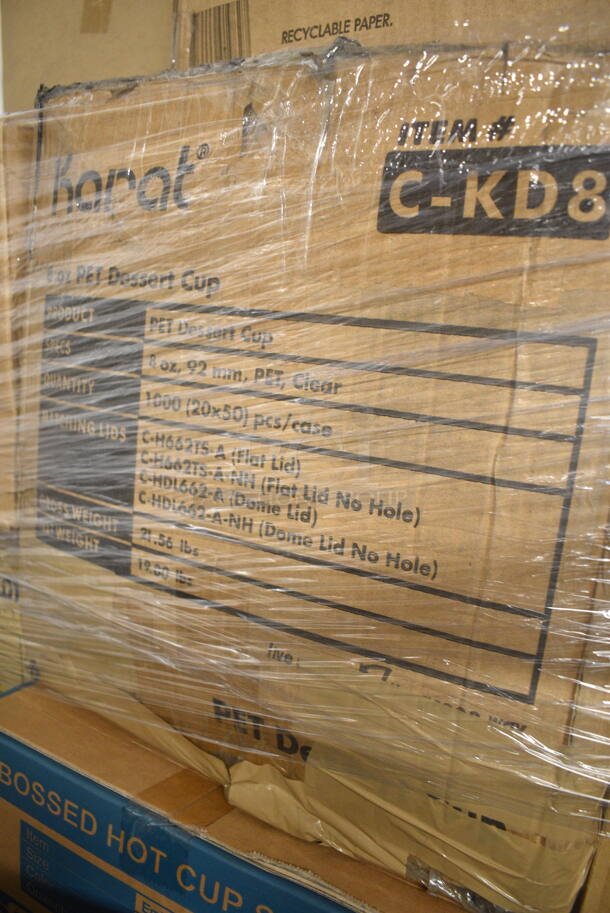 PALLET LOT of 28 BRAND NEW Boxes of Various Items Including Java Jacket Hot Cup Sleeves, Karat 8 oz PET Dessert Cups, Bakers Mark Donut Boxes, P16RLR 16 oz Solo Cups, Boardwalk 24 oz PET Cups, YCDL-08 Dome Lids, Insulated Paper Hot Cups. 28 Times Your Bid! - Image 3 of 12