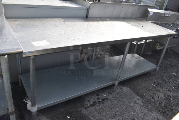 Stainless Steel Table w/ Metal Under Shelf. 96x30x34