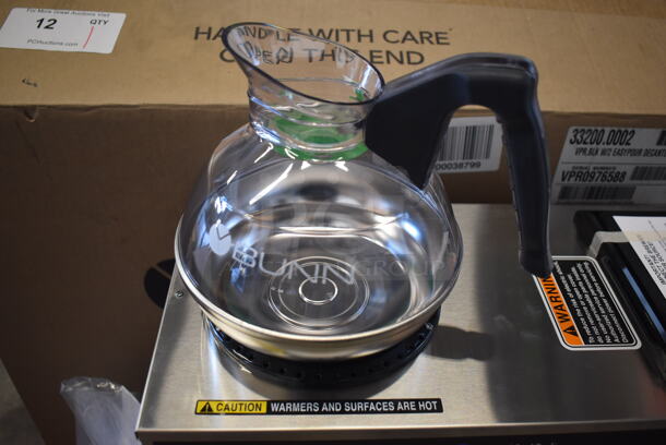 BRAND NEW IN BOX! 2021 Bunn VPR Stainless Steel Commercial Coffee Machine w/ 2 Coffee Pots, Poly Pitcher and Poly Brew Basket. 120 Volts, 1 Phase. 16x8x21 - Image 4 of 6