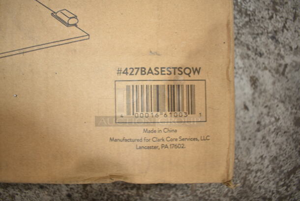 BRAND NEW SCRATCH AND DENT! Lancaster Table & Seating 427BASESTSQW 50 lb. Square Black Steel Umbrella Base with Wheels - Image 3 of 3
