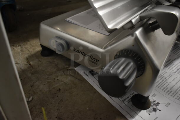 BRAND NEW SCRATCH AND DENT! 2023 Hobart Centerline EDGE12-11 Stainless Steel Commercial Countertop 12" Manual Meat Slicer w/ Blade Sharpener. 115 Volts, 1 Phase. Tested and Working! - Image 8 of 9