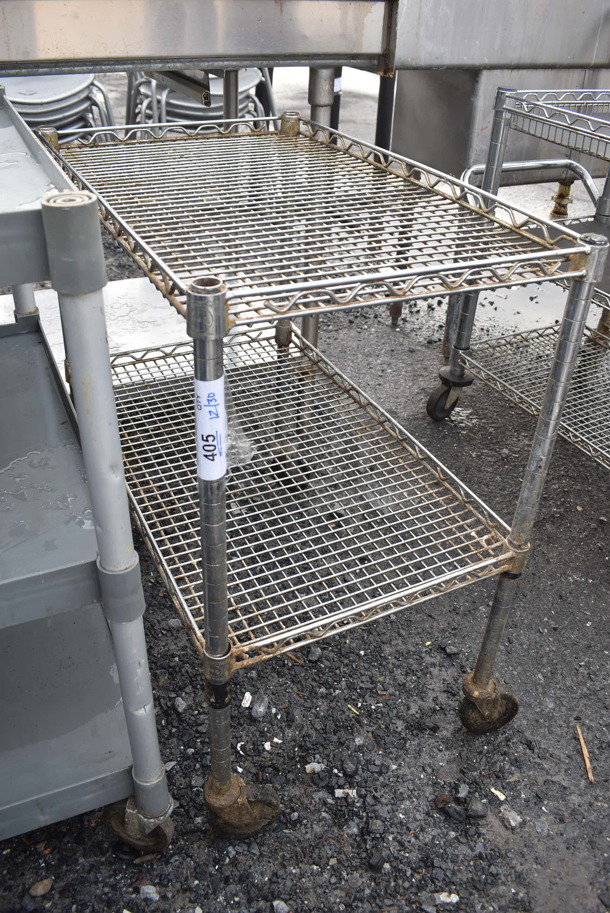 Chrome Finish 2 Tier Cart on Commercial Casters. 18x30x32 - Image 2 of 3