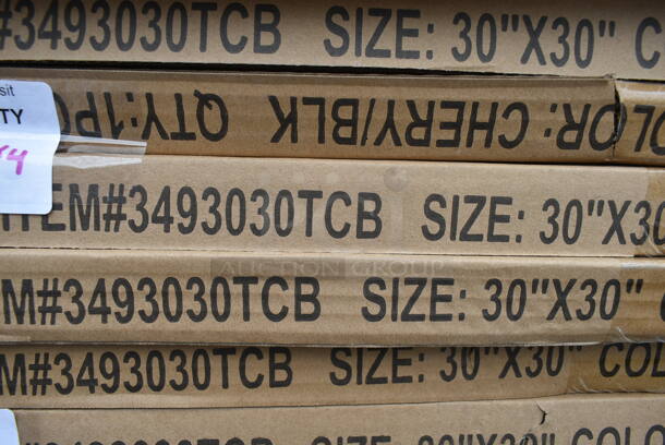 4 BRAND NEW SCRATCH AND DENT! Lancaster Table & Seating 3493030TCB 30" x 30" Laminated Square Table Top Reversible Cherry / Black. 4 Times Your Bid! - Image 2 of 5