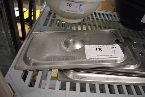 4 Stainless Steel 1/3 Size Drop In Bin Lids. 4 Times Your Bid! - Image 2 of 3
