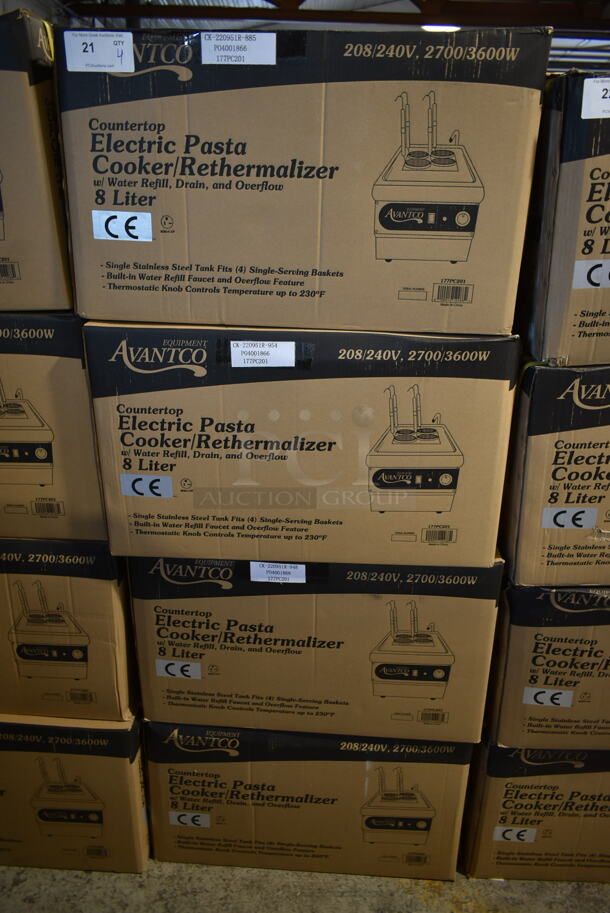 4 BRAND NEW SCRATCH AND DENT! Avantco 177PC201 Stainless Steel Commercial Countertop Single Tank 8 Liter Electric Pasta Cooker / Rethermalizer. Stock Picture Used as Gallery. 4 Times Your Bid! - Image 2 of 7