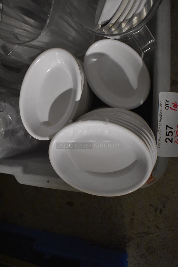 ALL ONE MONEY! Lot of 2 Gray Poly Bus Bins w/ Various Poly Pitchers, Bowls, Mugs and Plates - Image 2 of 5