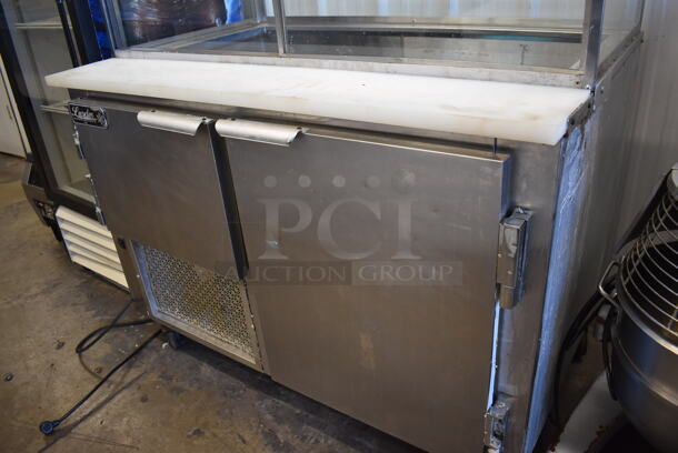 2014 Leader LM48 S/C Stainless Steel Commercial Prep Table w/ Glass Top Cabinet on Commercial Casters. 115 Volts, 1 Phase. 48x32x55. Cannot Test Due To Missing Power Cord - Image 4 of 9
