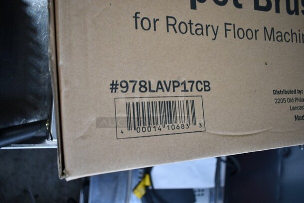 BRAND NEW SCRATCH AND DENT! Lavex 978LAVP17CB Black & White Nylon Carpet Scrubbing Brush for 17" Rotary Floor Machines - Image 5 of 5