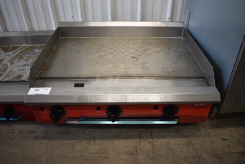 2021 Avantco Model 177CAG36TG Stainless Steel Commercial Countertop Natural Gas Powered Flat Top Griddle w/ Thermostatic Controls. 36x30x16.5