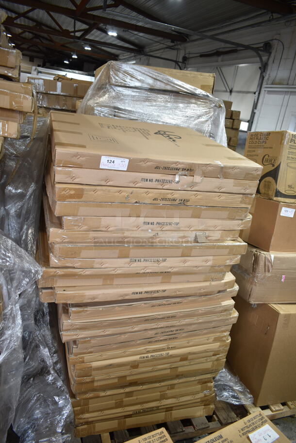 PALLET LOT of 30 BRAND NEW IN BOX! BFM Seating PHH3232BZ-TOP Outdoor Patio Hampton 32" X 32" Aluminum Frame, Bronze Finish Tabletop. No Base. Goes GREAT w/ Lots 113 and 115! 30 Times Your Bid! - Image 2 of 5