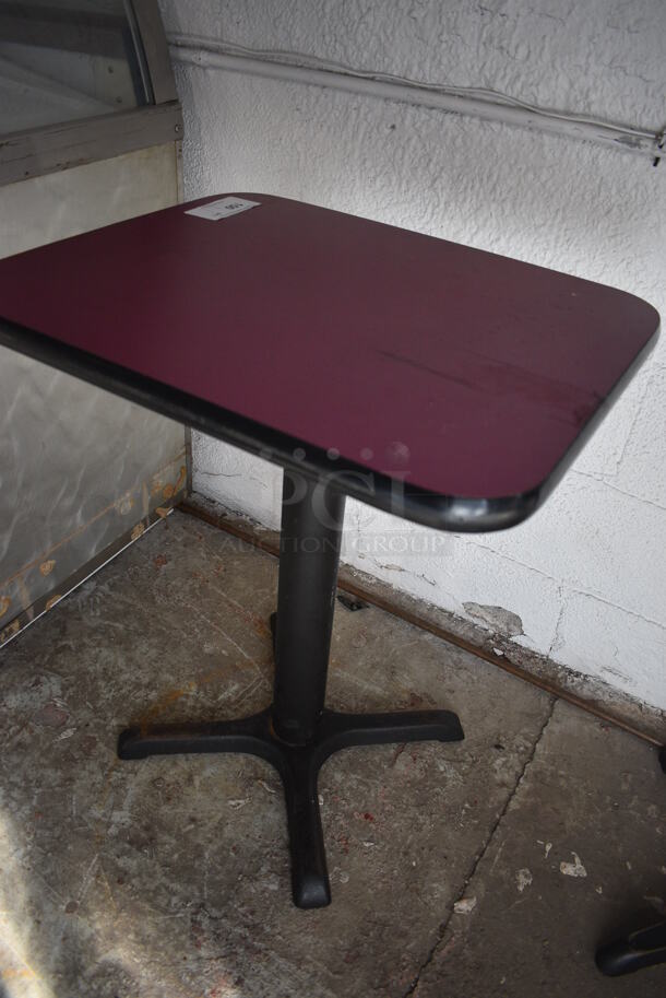 Purple Table on Black Metal Table Base. 24x20x29 - Image 3 of 3
