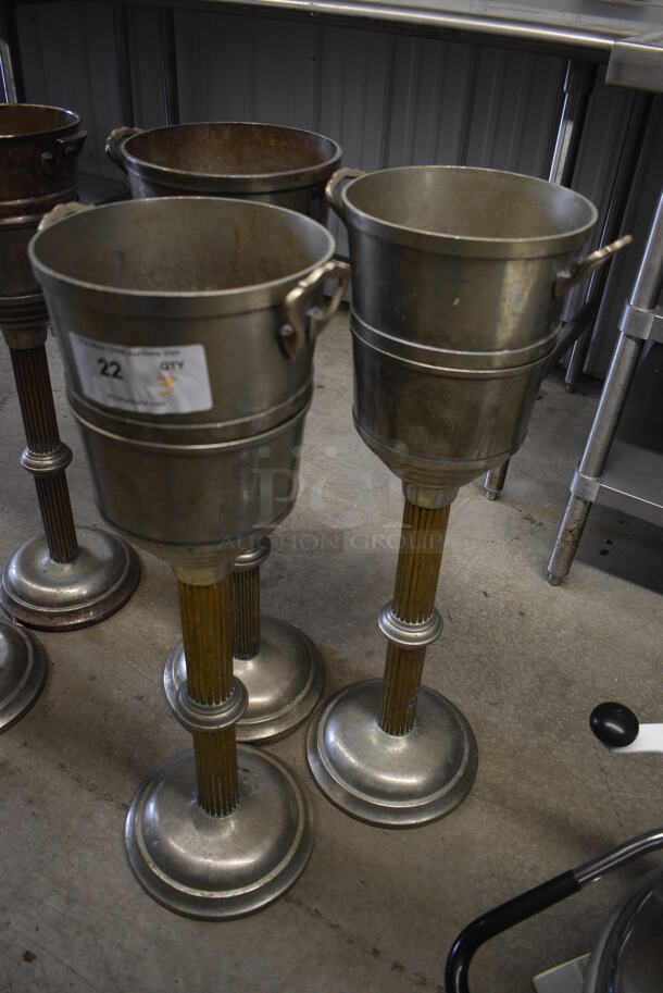 3 Grand Silver Co. Wear-Brite Champagne Buckets on Stands. 11x8.5x32. 3 Times Your Bid! - Image 2 of 5