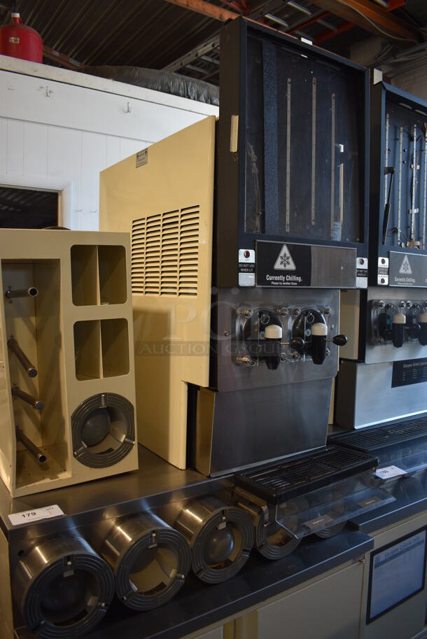 FBD Model FBD562 RC Stainless Steel Commercial Countertop 2 Flavor Slushie Machine on Stainless Steel Soda Station w/ 5 Cup Dispensers and 2 Doors. 215-245 Volts, 1 Phase. 36x42x77 - Image 3 of 6