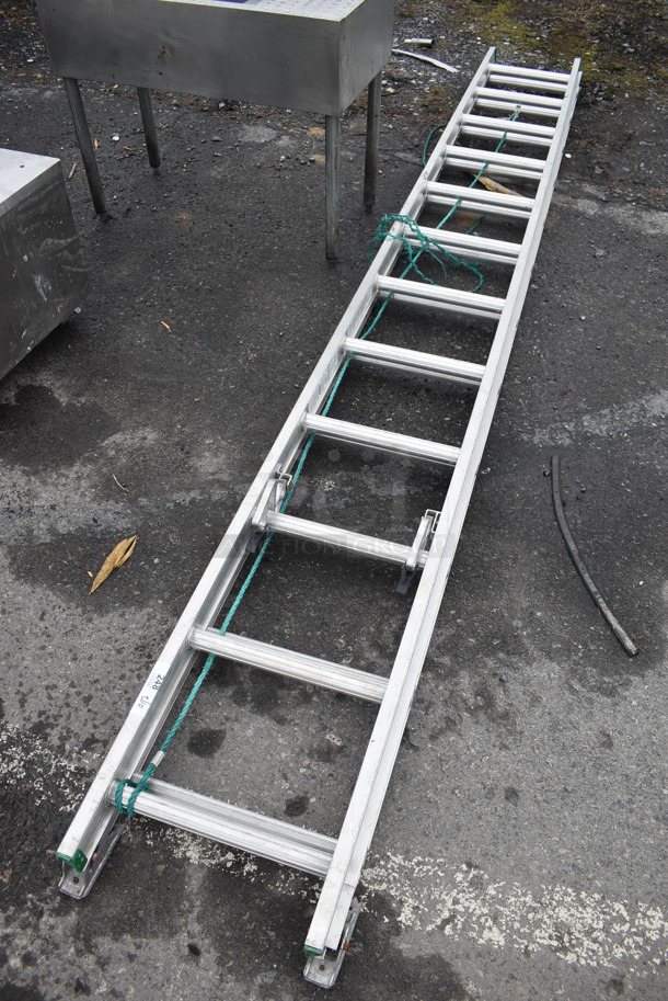 Werner 24' Metal 225 Pound Capacity Straight Ladder. Closed: 12