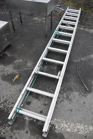 Werner 24' Metal 225 Pound Capacity Straight Ladder. Closed: 12"