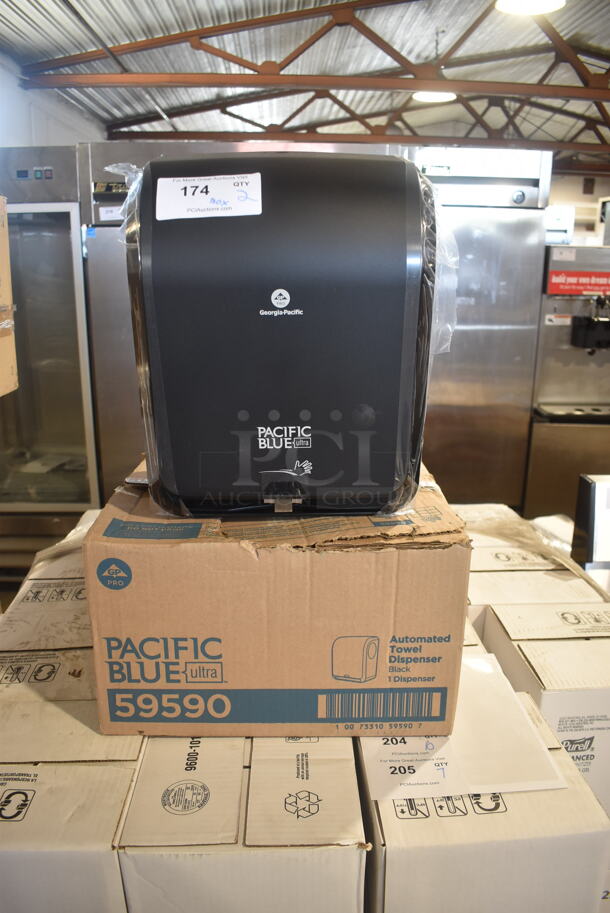 2 BRAND NEW! Pacific Blue Black Poly Wall Mount Paper Towel Dispensers. 2 Times Your Bid!