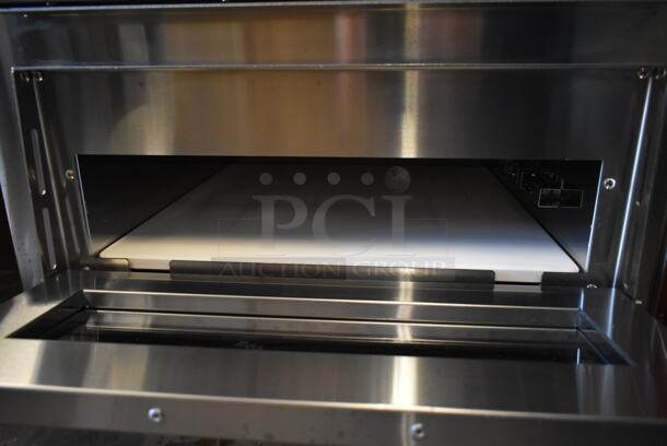 BRAND NEW SCRATCH AND DENT! 2023 Avantco 177DPO18DD Stainless Steel Commercial Countertop Double Deck Pizza/Bakery Oven with Two Independent Chambers. Comes w/ Cooking Stones. 240 Volts, 1 Phase.  - Image 6 of 7