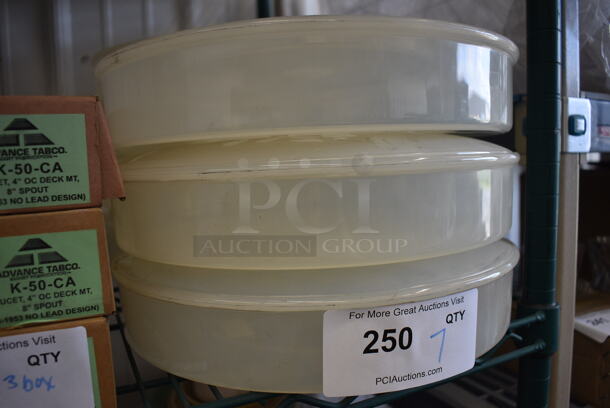 ALL ONE MONEY! Lot of 7 Poly Bins w/ Lids. 13x13x3 - Image 3 of 3