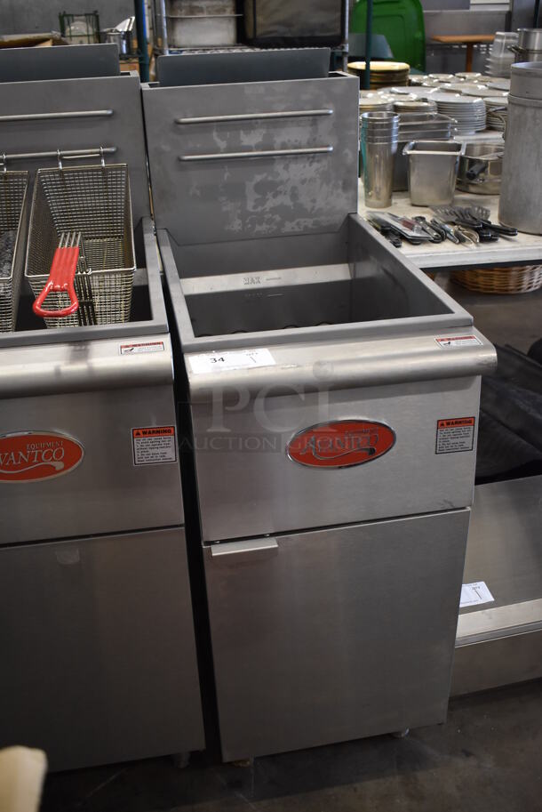 2022 Avantco FF400-N Stainless Steel Commercial Floor Style Natural Gas Powered Deep Fat Fryer. 120,000 BTU. 15.5x30x46 - Image 2 of 7