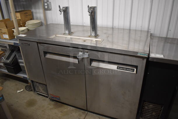 Turbo Air TBD-2SD Stainless Steel Commercial Direct Draw Kegerator w/ 2 Single Head Beer Towers, 2 Couplers. 115 Volts, 1 Phase. 59x27x50. Tested and Working!