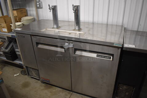 Turbo Air TBD-2SD Stainless Steel Commercial Direct Draw Kegerator w/ 2 Single Head Beer Towers, 2 Couplers. 115 Volts, 1 Phase. 59x27x50. Tested and Working!