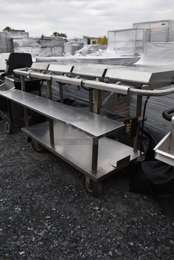 Metal Outdoor Propane Gas Powered 4 Burner Range on Commercial Casters. Comes w/ Cover. 79x23x42 - Image 4 of 12