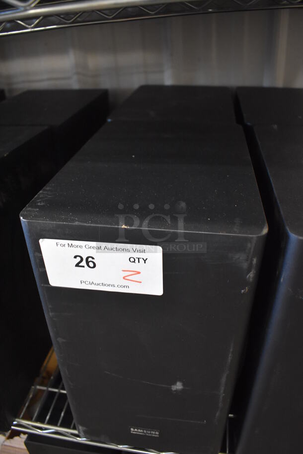 2 Samsung PS-WR65D Subwoofer Speakers. 110-120 Volts, 1 Phase. 8x12x14. 2 Times Your Bid! - Image 3 of 7