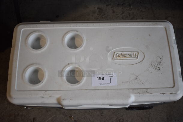 Coleman Gray and White Poly Portable Cooler. 32x15x18 - Image 5 of 6