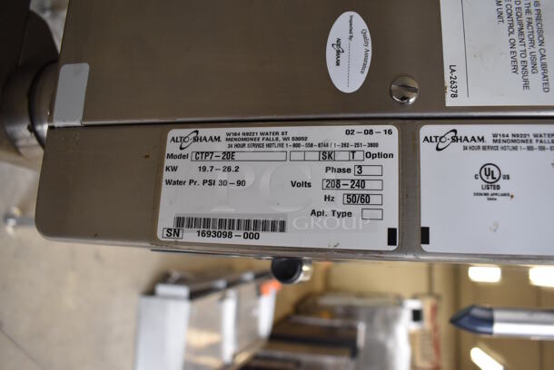 2016 Alto Shaam CTP7-20E Stainless Steel Commercial Electric Powered Combi Convection Oven on Commercial Equipment Stand. 208-240 Volts, 3 Phase. 43.5x40x75 - Image 5 of 8