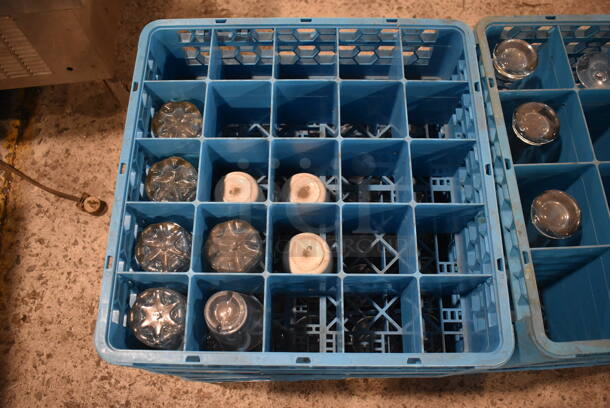 ALL ONE MONEY! Lot of 8 Dish Caddies on Dish Caddy Dolly w/ Various Glasses Including Wine Glasses and Ceramic Mugs - Image 8 of 12