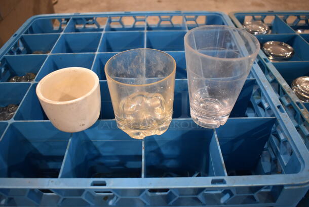 ALL ONE MONEY! Lot of 8 Dish Caddies on Dish Caddy Dolly w/ Various Glasses Including Wine Glasses and Ceramic Mugs - Image 9 of 12