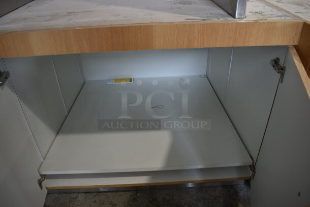 BRAND NEW! Wood Pattern Counter w/ 4 Doors. - Image 5 of 5