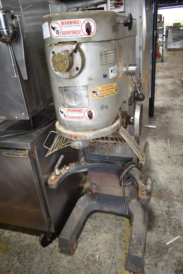 Precision PD-60 Metal Commercial Floor Style 60 Quart Planetary Dough Mixer w/ Bowl Guard. 220 Volts, 3 Phase. 