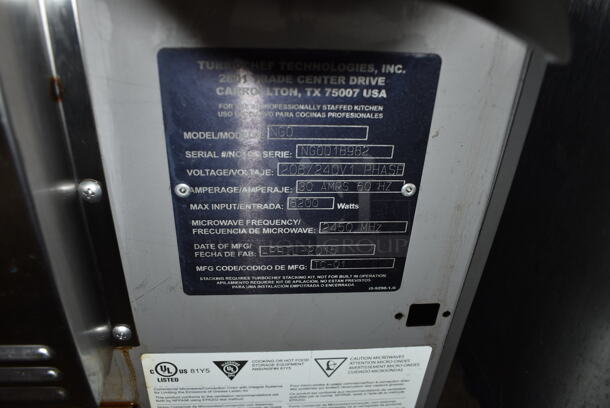 2015 Turbochef NGO Metal Commercial Countertop Electric Powered Rapid Cook Oven. 208/240 Volts, 1 Phase. 16x30x21 - Image 6 of 7